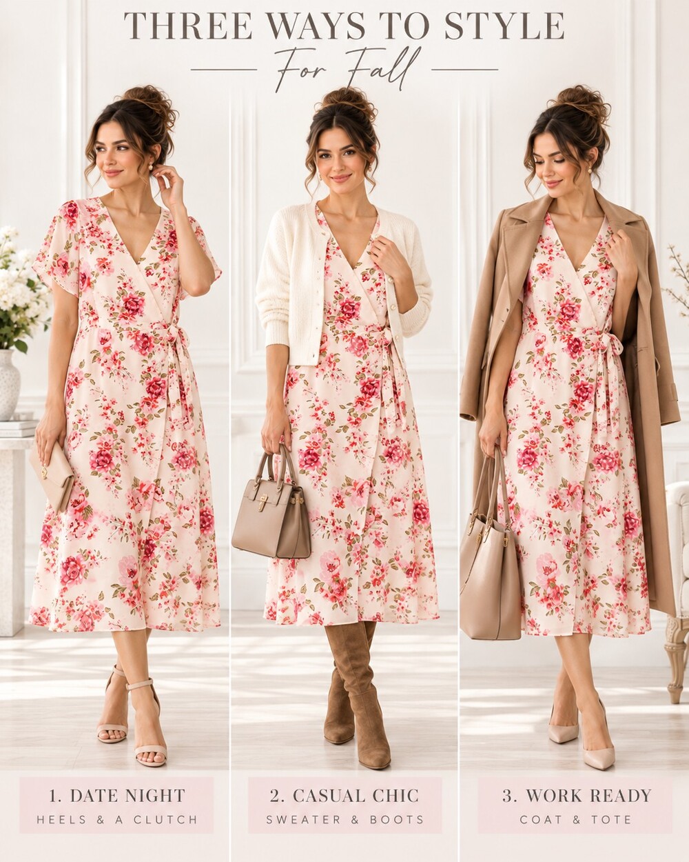 New Look Pink Floral High Low Wrap Maxi Dress Romantic Feminine | Size XL - Picture 2 of 9
